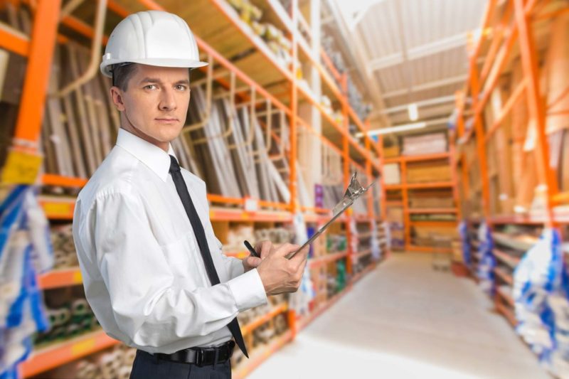 Man With Hardhat In Warehouse