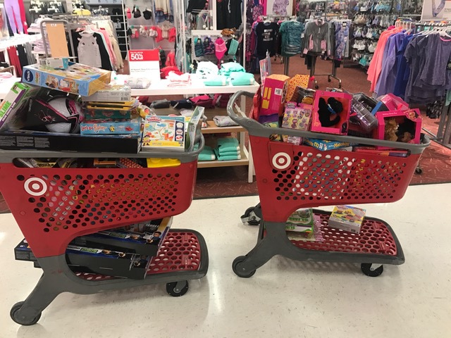 Carts Full Of Gifts At A Target Store